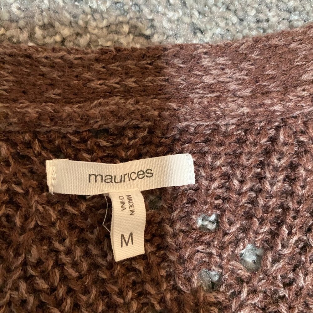 Maurices open front sweater. Brown. Medium. - Picture 5 of 6